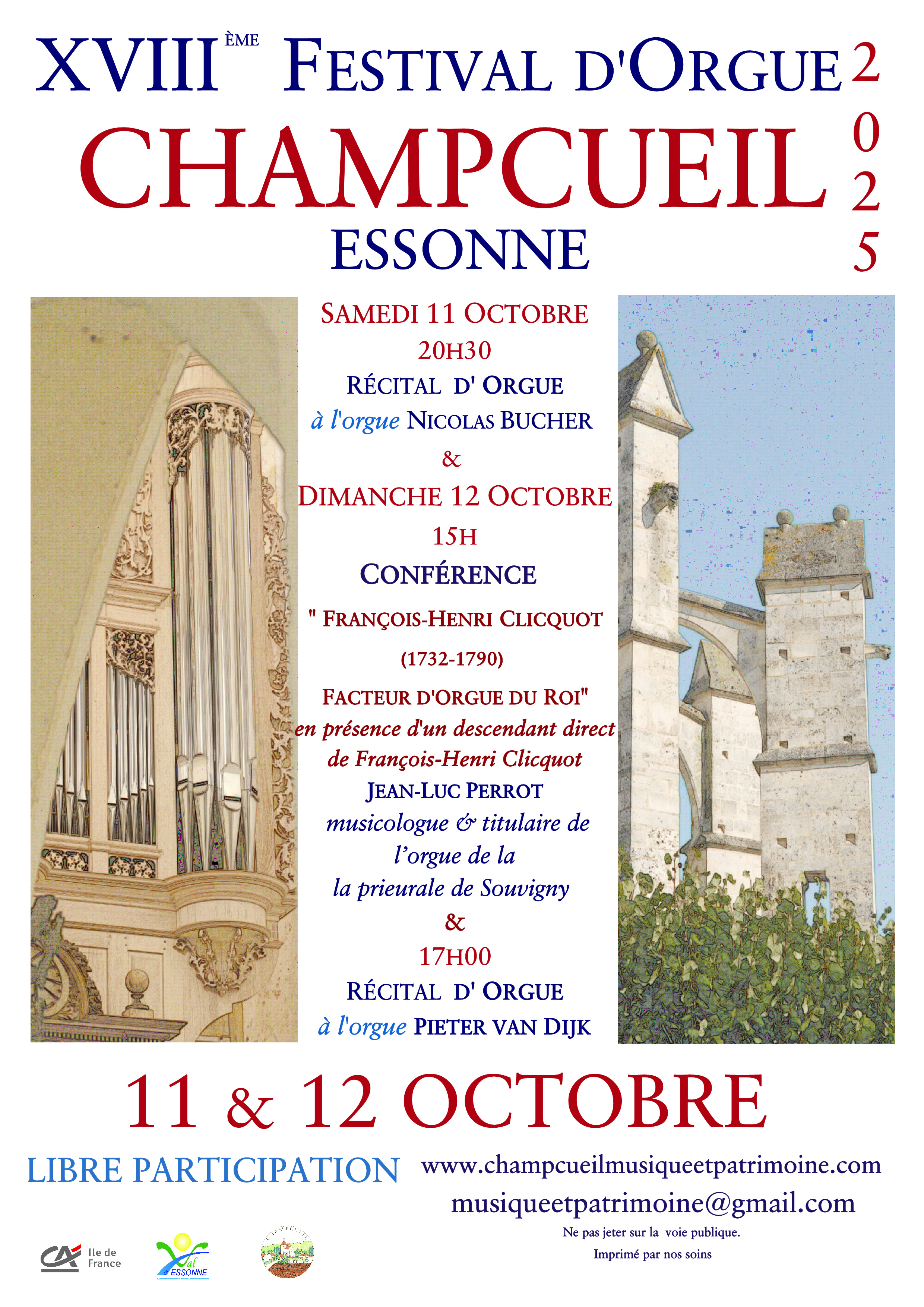 XVIII FESTIVAL D'ORGUE 2025 CHAMPCUEIL ESSONNE